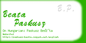 beata paskusz business card